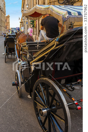 horse and carriage in the Quattro Canti, horse and carriage in the Quattro Canti, 33787962