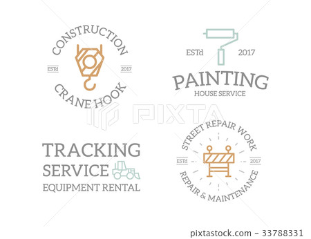 Set of retro vintage construction, crane hook 33788331