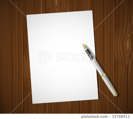White sheet on a wooden table 33788411