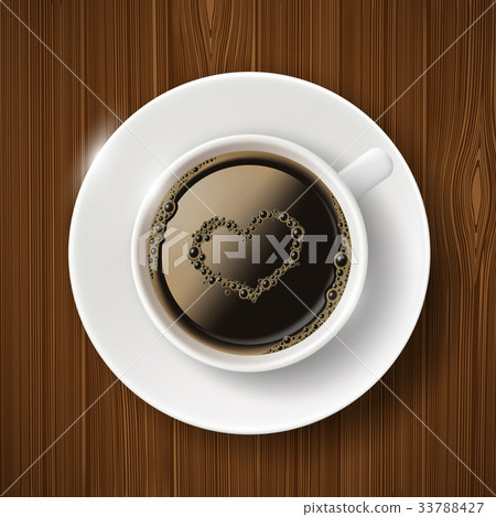 cup of coffee and heart of the bubbles 33788427