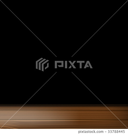 a wooden table on a black background 33788445