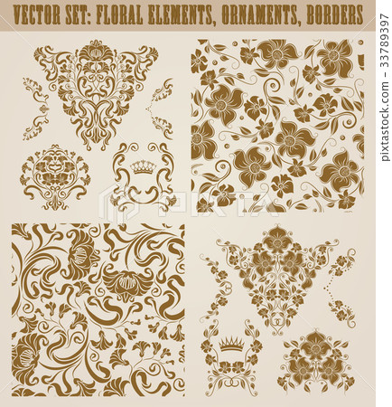 Set of vector damask ornaments. - Stock Illustration [33789397] - PIXTA
