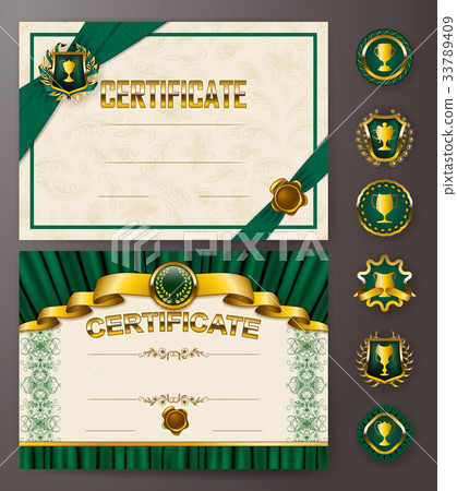 Elegant template of certificate, diploma 33789409