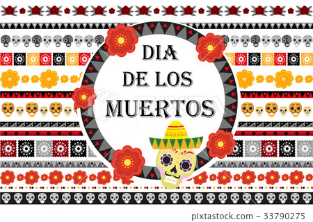 Day of the dead Mexican holiday set of patterned 33790275