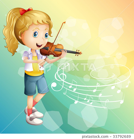 Little girl playing violin - Stock Illustration [33792689] - PIXTA