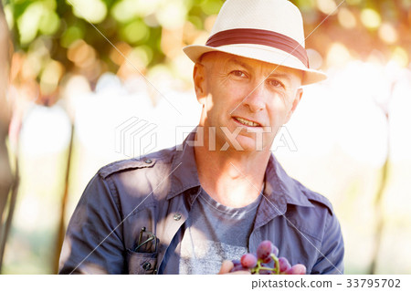 Man standing in vineyard 33795702