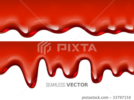 Vector seamless dripping red liquid is similar to 33797158
