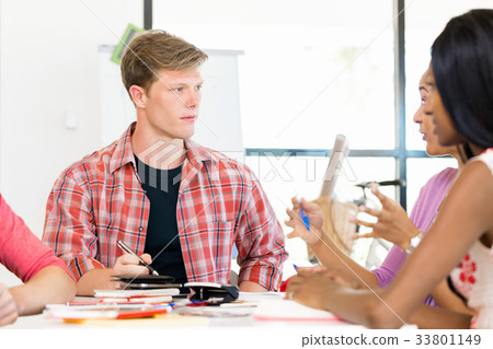 Young office workers or students as a team Young office workers or students as a team 33801149