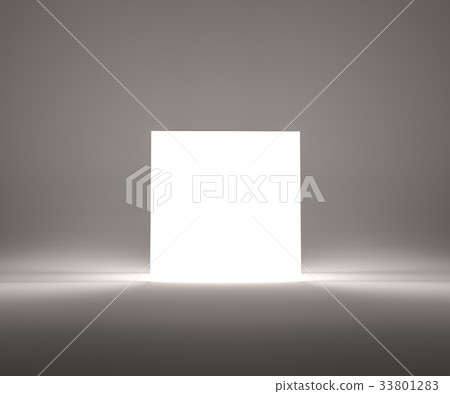 Light cube in the studio. 3d illustration 33801283