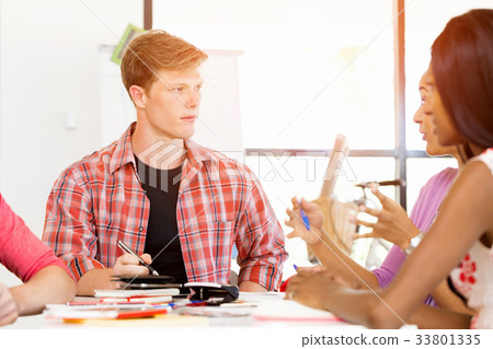 Young office workers or students as a team Young office workers or students as a team 33801335
