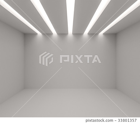 White empty room with lights. 3d rendering White empty room with lights. 3d rendering 33801357