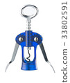 Corkscrew (wine opener) isolated on white. 33802591