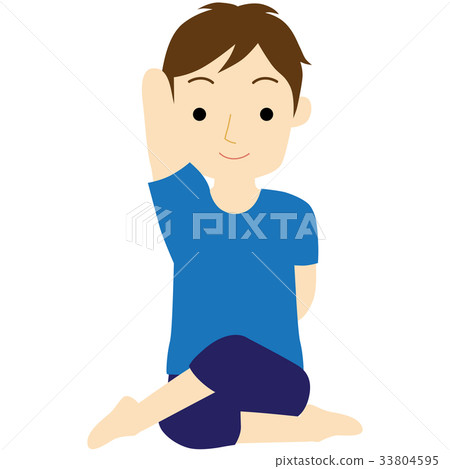 瑜伽Po去Muca Asanna（牛肉姿勢）例證 33804595