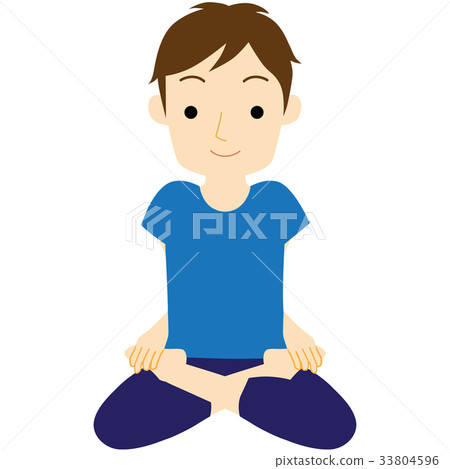 瑜伽莢Padma Asana（蓮花筆記）例證 33804596
