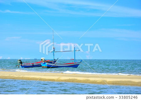 Two fisherman boat in a sea in Thailand. Two fisherman boat in a sea in Thailand. 33805246