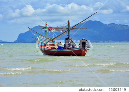 One fisherman boat in a sea in Thailand. 33805249