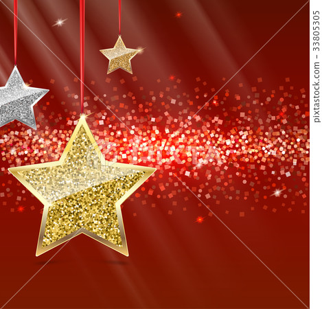 Glitter Background with Silver and Gold Hanging 33805305
