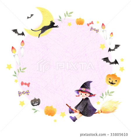 Halloween witch frame - Stock Illustration [33805610] - PIXTA