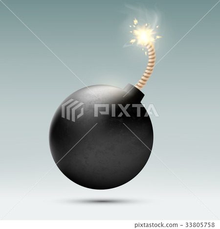 round bomb with a burning wick round bomb with a burning wick 33805758