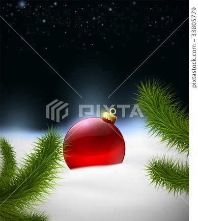 Christmas background with Christmas ball 33805779