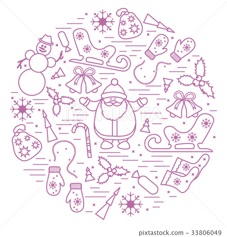 different new year and christmas symbols 33806049
