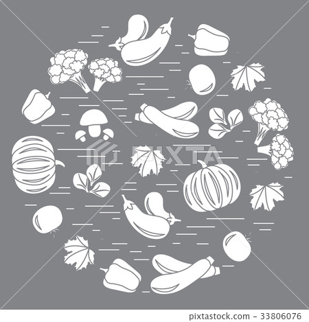 autumn seasonal fruits and vegetables in circle autumn seasonal fruits and vegetables in circle 33806076