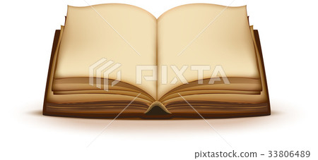 Old open magic book with blank pages 33806489