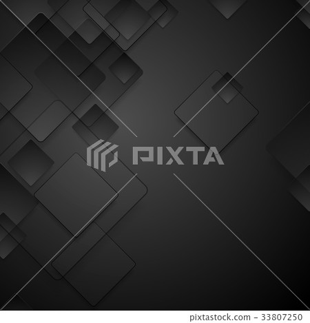 Abstract black tech squares vector background - Stock Illustration ...