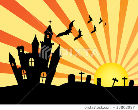 Castle at night on Halloween Castle at night on Halloween 33808057