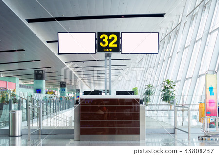 Airport check-in counter in gate departure 33808237