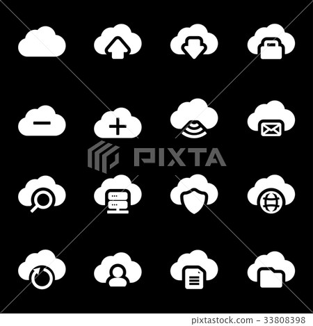 Vector white cloud icons set - Stock Illustration [33808398] - PIXTA