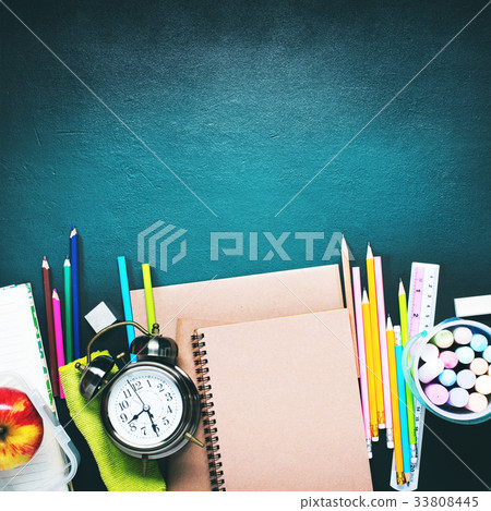 Copy Space Back To School Alarm Clock Stationery Copy Space Back To School Alarm Clock Stationery 33808445