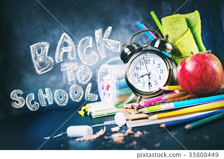 Chalk Text Back To School Alarm Clock Stationery 33808449