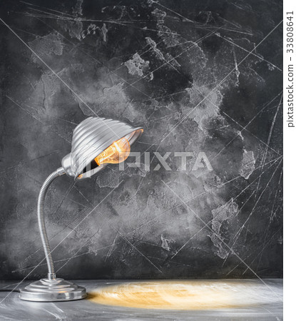Illuminated Lamp Black Desk Concept Back To School Illuminated Lamp Black Desk Concept Back To School 33808641