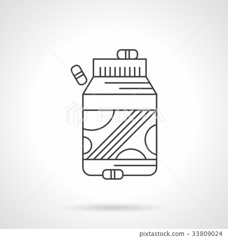 Vitamin supplements flat line vector icon 33809024
