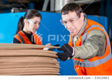 Paper mill factory workers 33810961
