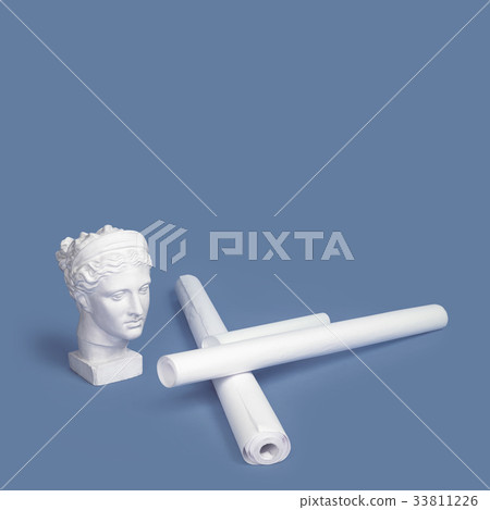 Marble head of young woman, ancient Greek goddess Marble head of young woman, ancient Greek goddess 33811226