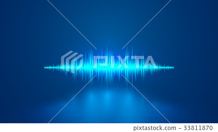 Equalizer blue sound wave. Voice recognition. Equalizer blue sound wave. Voice recognition. 33811870