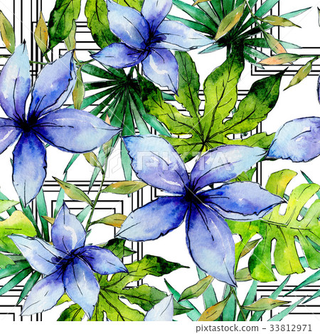 Tropical Hawaii leaves plants pattern in Tropical Hawaii leaves plants pattern in 33812971