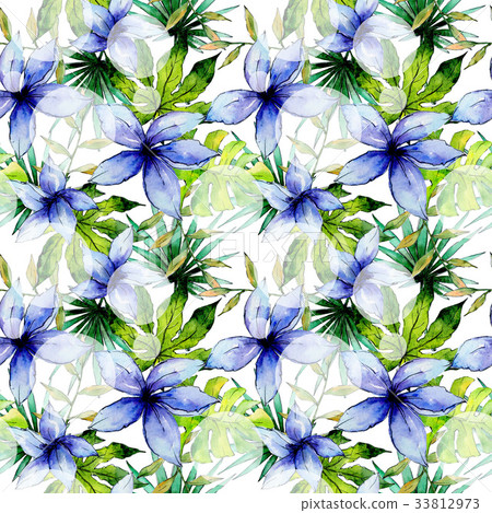 Tropical Hawaii leaves plants pattern  in 33812973
