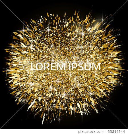 Gold glitter powder explosion. Gold glitter powder explosion. 33814344