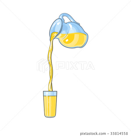 vector juice carafe with flowing into cup juice vector juice carafe with flowing into cup juice 33814558