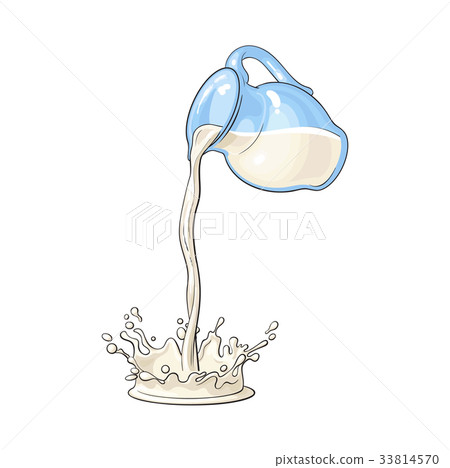 vector milk carafe with flowing milk isolated vector milk carafe with flowing milk isolated 33814570