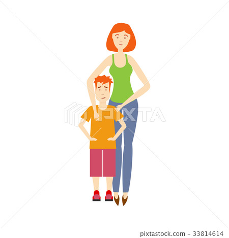 vector flat adult woman and boy kid isolated 33814614