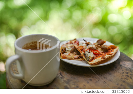 Breakfast in garden at morning time Breakfast in garden at morning time 33815093