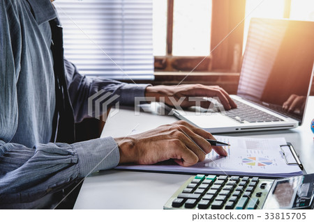 Businessman hand using and working Businessman hand using and working 33815705