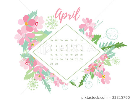 Vintage floral calendar 2018 33815760