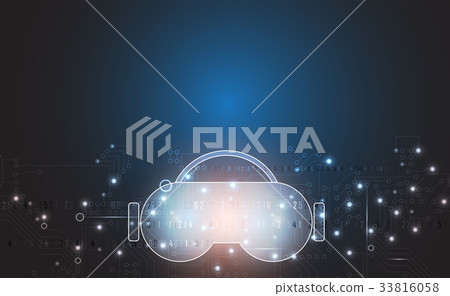 virtual reality life future technology background 33816058