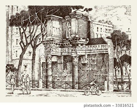 landscape in European town Rome in Italy landscape in European town Rome in Italy 33816521