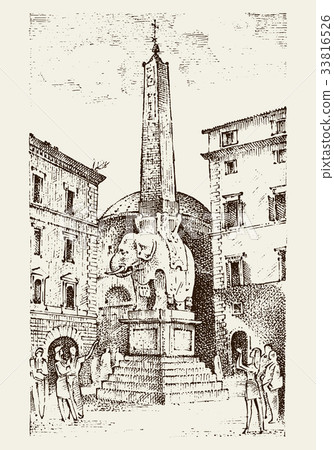 landscape in European town Rome in Italy 33816526